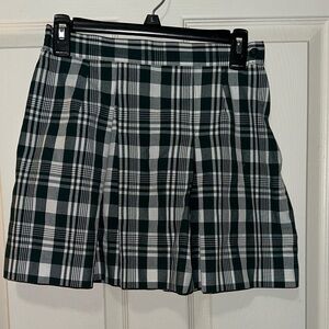 Parker Green and White Plaid Skirt